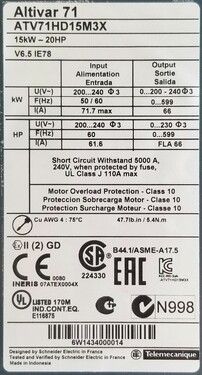 Schneider Electric ATV71HD15M3X | In Stock Ships Overnight